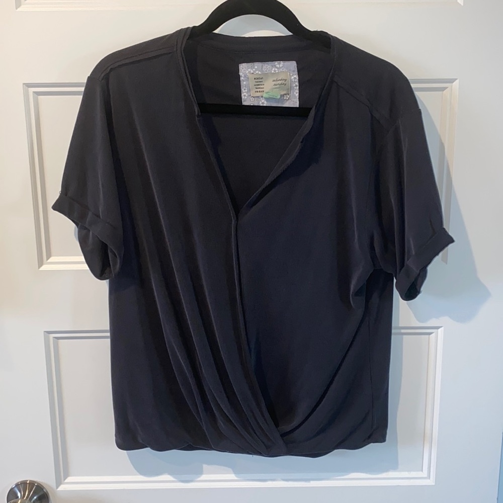 Saturday Sunday by Anthropologie Black Flowy Top